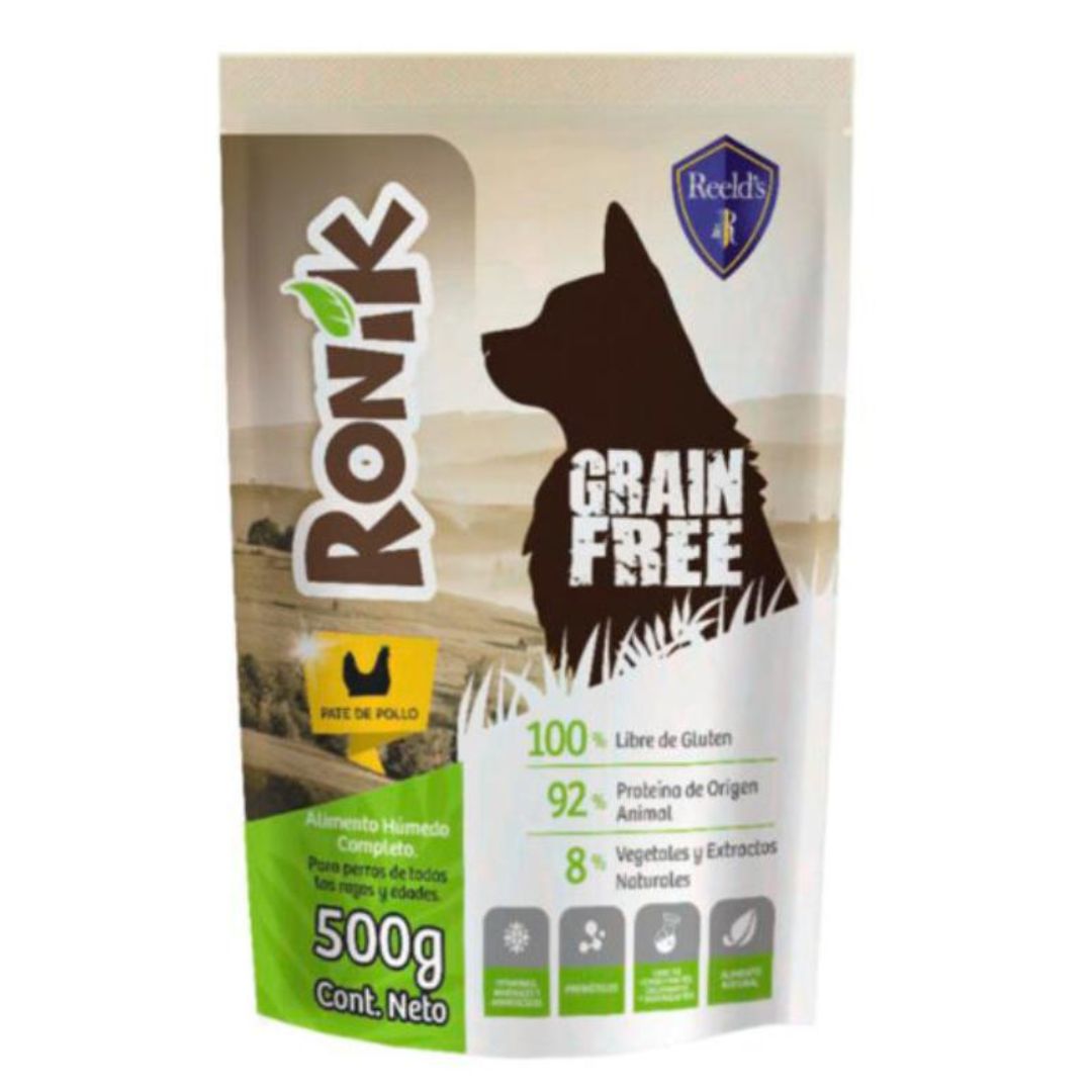 Alimento Húmedo Perro Ronik Libre de Granos (Grain Free) Pollo 500 gr
